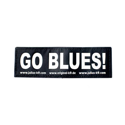 'GO BLUES!' - Glow-in-the-Dark Label for JK9 Powerharness - Large